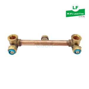 EPS PEX PUSH-FIT SHOWER ASSY R/A LEAD FREE BRASS 200mm (FLOOR ENTRY)