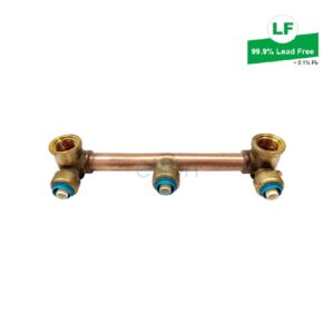 EPS PEX PUSH-FIT SHOWER ASSY R/A BARBS UP LEAD FREE BRASS 200mm (TOP ENTRY)