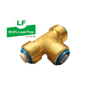 EPS LF PUSH-FIT NO.24 TEE LF DR BRASS 25mm